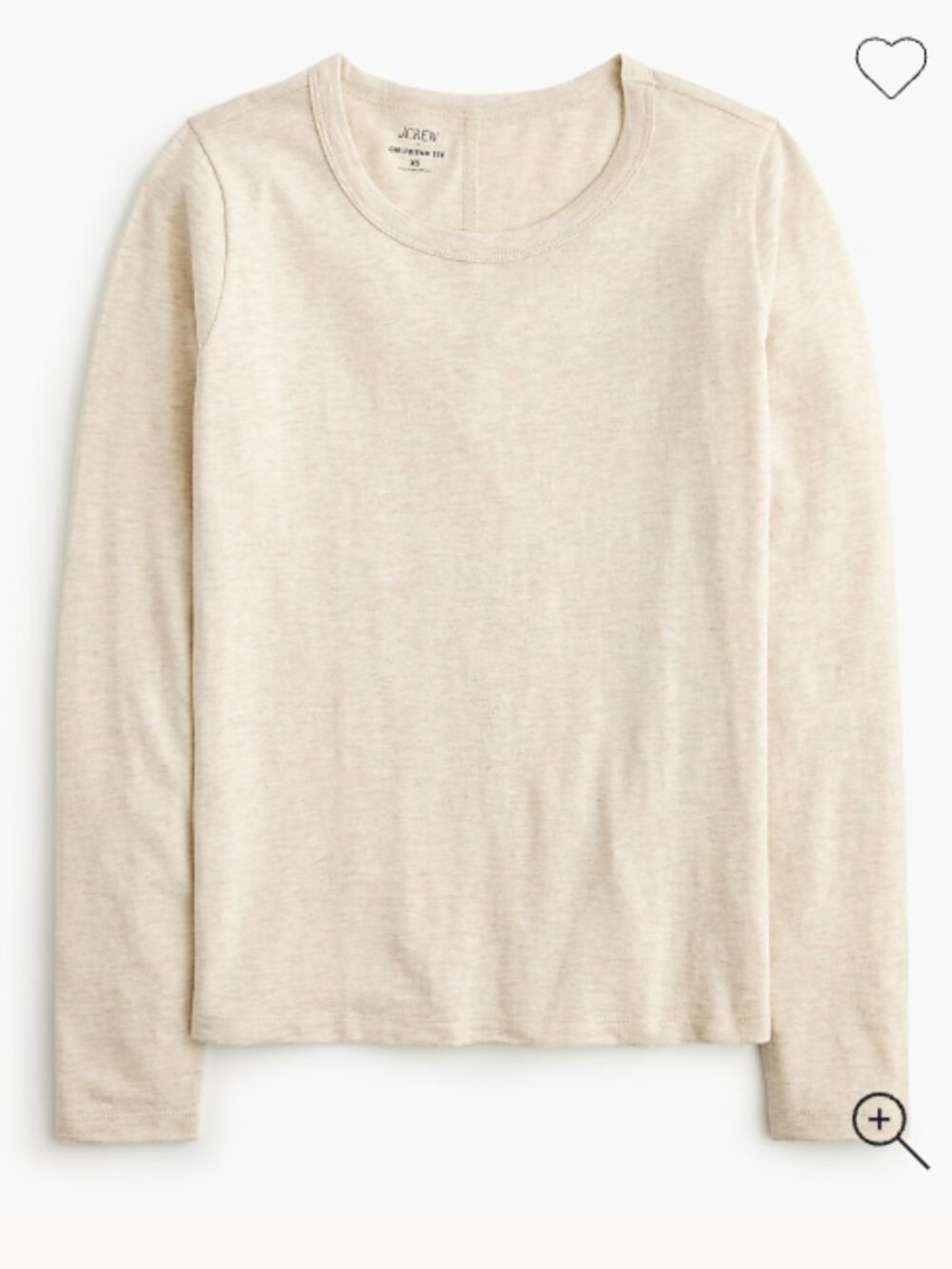 J.Crew Girlfriend Tee in Light Beige xs NWT new with tags extra small